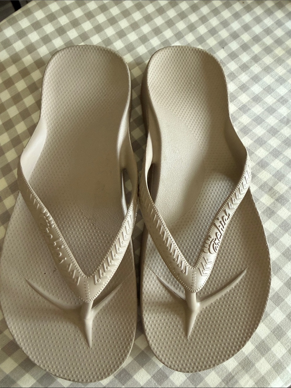 Women's Neutral Beige Contoured Flip-Flop Sandals